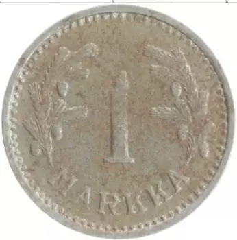 Монета марка Финляндии 1944 года Железо