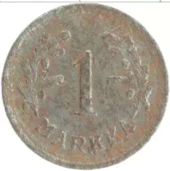Монета марка Финляндии 1946 года Железо