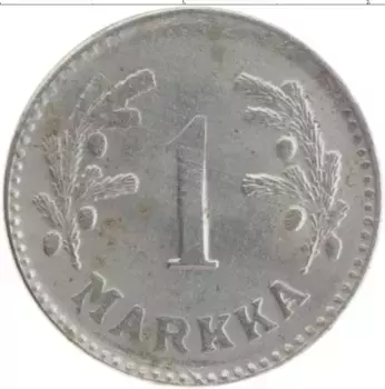 Монета марка Финляндии 1947 года Железо