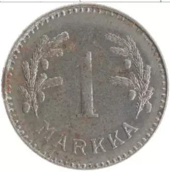 Монета марка Финляндии 1948 года Железо
