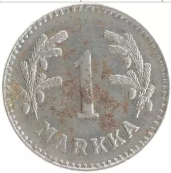 Монета марка Финляндии 1948 года Железо