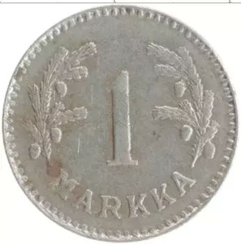 Монета марка Финляндии 1948 года Железо