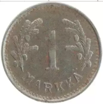 Монета марка Финляндии 1950 года Железо