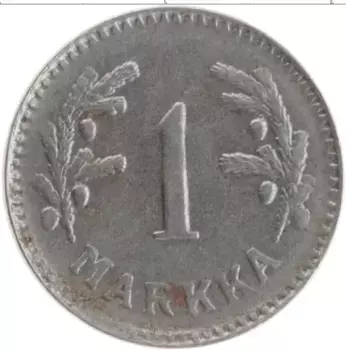 Монета марка Финляндии 1950 года Железо