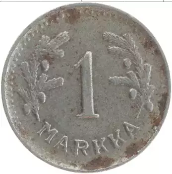 Монета марка Финляндии 1950 года Железо Герб