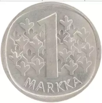 Монета марка Финляндии 1971 года Медно-никель