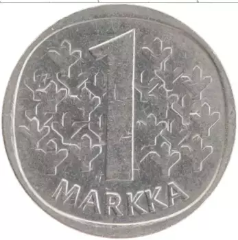 Монета марка Финляндии 1975 года Медно-никель