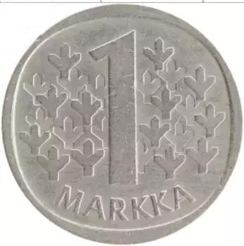 Монета марка Финляндии 1976 года Медно-никель
