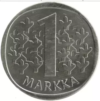 Монета марка Финляндии 1981 года Медно-никель Покрыта лаком