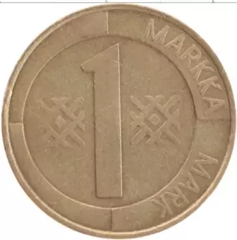 Монета марка Финляндии 1994 года Бронза