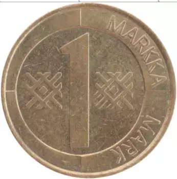 Монета марка Финляндии 1994 года Бронза