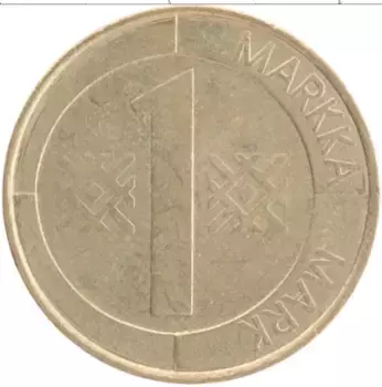 Монета марка Финляндии 1994 года Латунь
