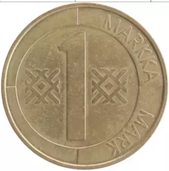 Монета марка Финляндии 1994 года Латунь