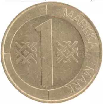 Монета марка Финляндии 1995 года Латунь