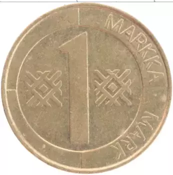 Монета марка Финляндии 1995 года Латунь