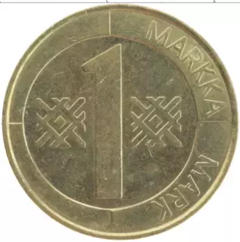 Монета марка Финляндии 1998 года Бронза