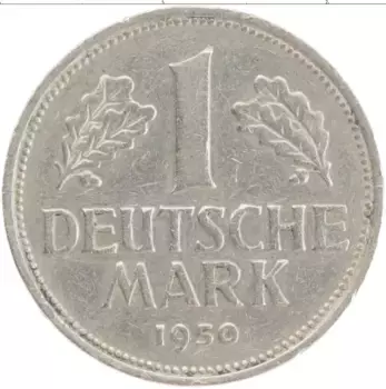Монета марка ФРГ 1950 года Медно-никель F