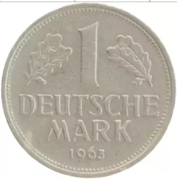 Монета марка ФРГ 1963 года Медно-никель F