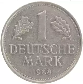 Монета марка ФРГ 1988 года Медно-никель F