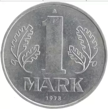 Монета марка ГДР 1973 года Алюминий A