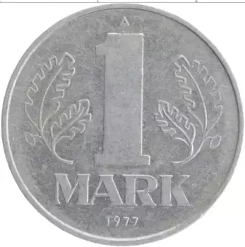Монета марка ГДР 1977 года Алюминий