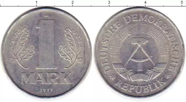 Монета марка ГДР 1977 года Алюминий А