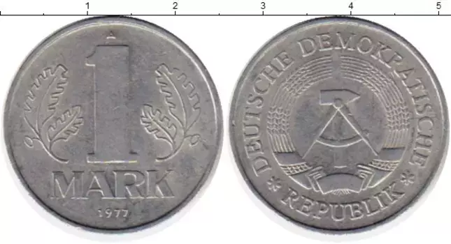 Монета марка ГДР 1977 года Алюминий А