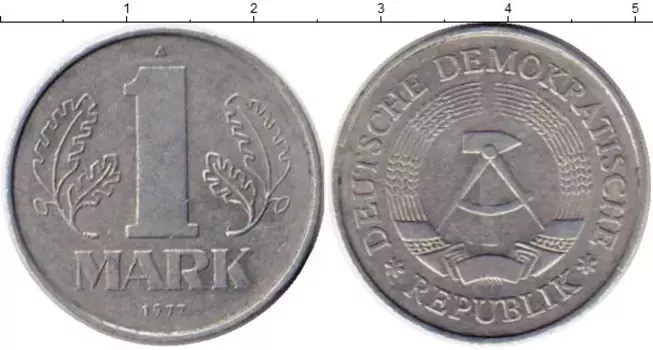 Монета марка ГДР 1977 года Алюминий А