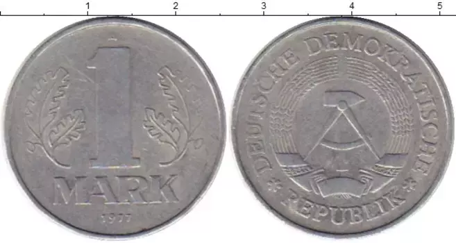 Монета марка ГДР 1977 года Алюминий А