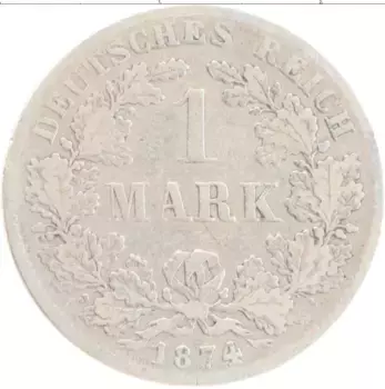 Монета марка Германии 1874 года Серебро G
