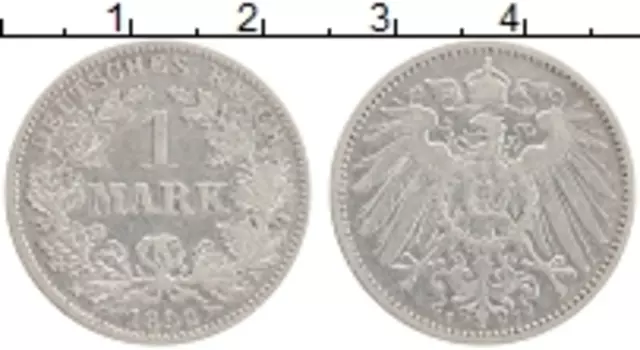 Монета марка Германии 1892 года Серебро J