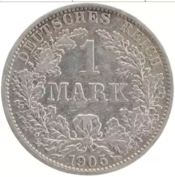 Монета марка Германии 1905 года Серебро A