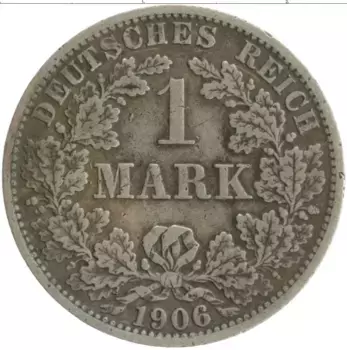 Монета марка Германии 1906 года Серебро A