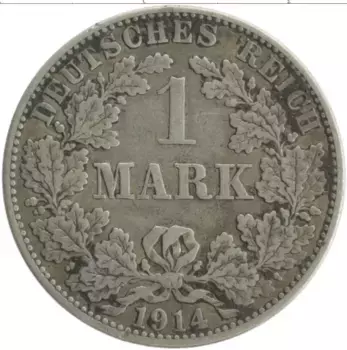 Монета марка Германии 1914 года Серебро A