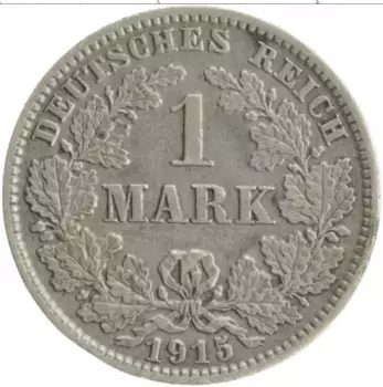 Монета марка Германии 1915 года Серебро J