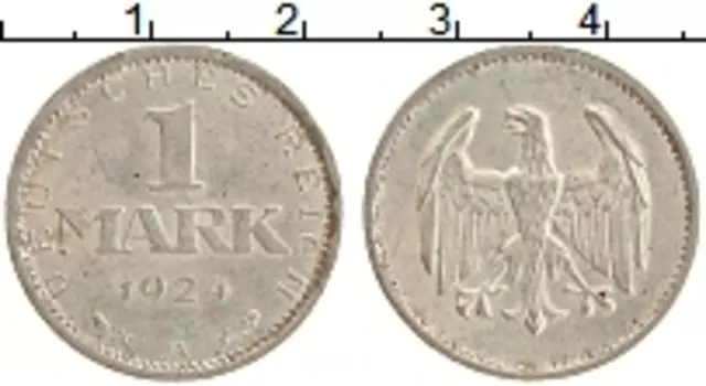 Монета марка Веймарской республики 1924 года Серебро A