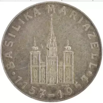 Монета настольная медаль Австрии 1955 года Серебро 800 лет Базилике Рождества Девы Марии
