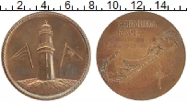 Монета настольная медаль Бермудских островов 1980 года Латунь Парусная гонка Bermuda Race - 1980