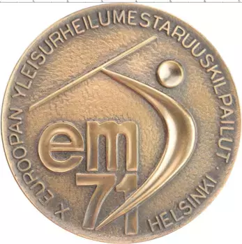 Монета Настольная медаль Финляндии 1971 года Бронза Чемпионат Европы по легкой атлетике в Хельсинки