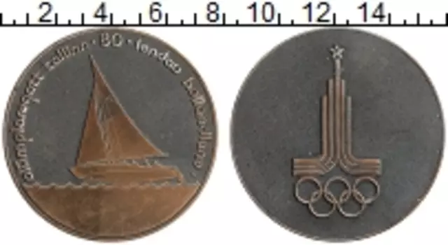 Монета настольная медаль СССР 1980 года Бронза Олимпиада 1980 года в Москве