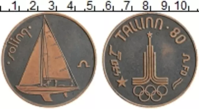 Монета настольная медаль СССР 1980 года Бронза Олимпиада 1980 года в Москве