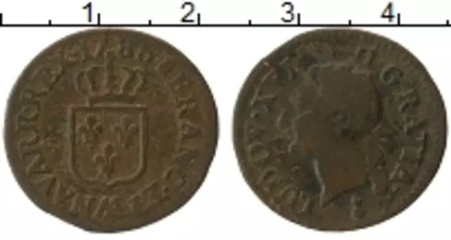 Монета не определен Франции 1786 года Медь Луис XVI