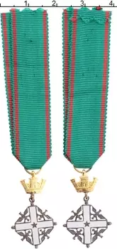 Монета Орден Италии Посеребрение Орден Республики(фрачный)