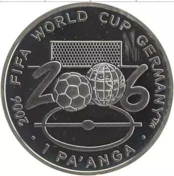Монета паанга Тонги 2004 года Серебро Чемпионат Мира по футболу 2006 года