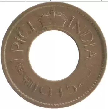 Монета пайс Британской Индии 1945 года Бронза Георг VI