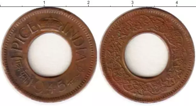 Монета пайс Индии 1945 года Бронза Георг V