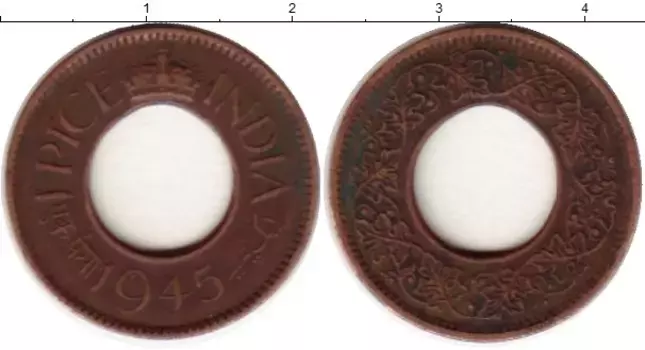 Монета пайс Индии 1945 года Бронза Георг V