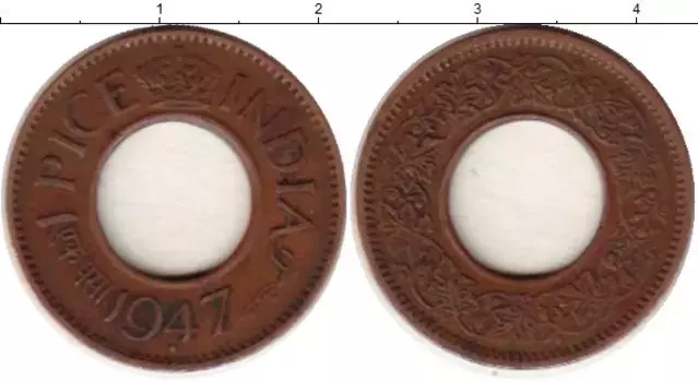 Монета пайс Индии 1947 года Бронза