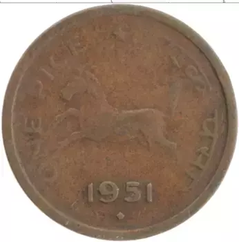 Монета пайс Индии 1951 года Бронза