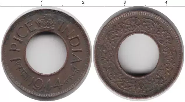 Монета пайса Индии 1944 года Бронза